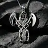 Fábrica de Origen Calavera Muerte Guadaña Collar de Acero de Titanio Colgante Moda Genial Accesorios de Colgante para Hombres SP625