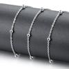 Cadena de bolas de acero inoxidable con clip para hacer collares y pulseras DIY, soldadura de cuentas, cadena cruzada, cadena de bolas de moda, cadena para suéter, cadena de joyería