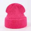 Popular Transfronterizo Otoño e Invierno Simple Color Sólido Tejido Lana Sombrero de Lana Versátil de Moda Unisex Cálido