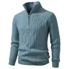 Suéter nuevo de talla grande para hombre transfronterizo 2026 invierno suéter de punto pullover de media cremallera para hombre europeo y americano