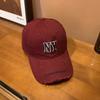 Gorra de Béisbol Retro de Ala Americana con Agujero para Letra, Estilo Coreano Combinable Casual, Muestra el Rostro, Pequeña, Suave, de Copa Curvada