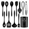 Juego Ligero de Utensilios de Cocina de Silicona Antiadherentes de Una Pieza con Cubierta Completa Set de Utensilios de Cocina para Cocina Casera Espátula Cucharón de Silicona Espátula