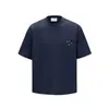 Rumeng 2026 Verano Sencillo Bordado Cuello Redondo Manga Corta Unisex Marca de Moda Holgado Casual Versátil Transpirable Camiseta Top