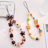 Colgante Mini para Teléfono Móvil Cadena Colgante Ins Cuerda para Teléfono Móvil Cadena para Teléfono Móvil Colgante de Cadena Lanyard Estampado de Leopardo Diyccd Cuentas
