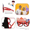 Decoraciones para Partido de Fútbol del Mundial Gafas Aficionados Animando Accesorios para Fotos Jarra de Cerveza Marco de Gafas con Letras de Fútbol