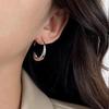 Aretes de Círculo Geométrico Simple Temperamento Femenino Estilo Frío Aretes Nicho Moda Personalizada Versátil Alta Gama Aguja de Plata 925