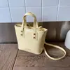 Popular de Verão Fresco Grande Capacidade 2025 Nova Moda Textura Cor Pura Estilo Estrangeiro Bolsa a Tiracolo Bolsinha tipo Balde para Mulheres