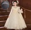 Vestido Infantil para Niña Lujoso de Gama Alta Accesible de Nicho Vestido de Princesa para Cumpleaños Dama de Honor Anfitriona Piano Vestido de Presentación para Niña Pequeña