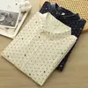 Cardigan feminino com estampa de borboleta e bolinhas da primavera japonesa, base para estudantes, camisa estilo literário, camisa com estampa de ondas de bolinhas, atacado, moda