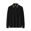 Camisa Polo Casual de Manga Larga Ajustada con Bloques de Color, Secado Rápido, Ropa de Trabajo para Grupos Corporativos con Logo Impreso