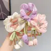 Elástico de Cabelo Tulipa Estilo Coreano de Princesa, Scrunchie Floral, Corda de Cabelo Feminina, Faixa de Cabeça, Acessório de Cabelo Atmosférico, Elástico de Cabelo Infantil