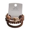 Anillo para el cabello con tarjeta de 3 piezas, simple, marrón, sin costuras, toallero elástico de alta elasticidad sin costuras, tendón de cuero, coleta alta, cuerda para el cabello