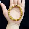 Cristal Fantasma Verde Círculo Único Design Original Alta Mercadoria Pulseira Joias com Contas Pulseira Turmalina Obsidiana Prateada Mulheres