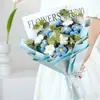 Girassol Transfronteiriço Rosas de Tricô, Flores de Lã Tricotadas à Mão, Tulipas Prontas, Presente de Aniversário para Namorada