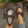 Nuevos Zapatos de Salón de Boca Baja con Lunares y Lazo Estilo Comercio Exterior para Mujer, Zapatos Planos Mary Jane de Ballet Transfronterizos para Todas las Estaciones, Wish