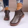Botas Vintage Transfronterizas Europeas y Americanas Talla 43, Botas Chelsea Estilo Europeo y Americano Talla Grande, Botas Martin Antideslizantes de Punta Redonda para Mujer, Suaves al por Mayor Talla Grande