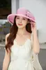 Sombrero de Pescador de Organza Floral de Ala Ancha para Mujer, Sombrero Elegante y con Estilo para Protección Solar, Sombrero de Playa de Moda para Viajes