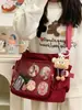 Bolsa Mensageiro Bidimensional Grande Capacidade Versátil Simples Estilo Universitário para Mulheres Bolsa de Ombro com Barra Transparente Bolsa Cruzada para Dor