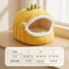 [Preventa] Cama para Gatos Semicerrada de Piña 3D de Dibujos Animados, Casa Cálida y Segura para Gatos para Otoño e Invierno, Cama para Perros