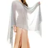 Vestido de noche para mujer, chal de gasa con imitación de diamantes de imitación, bufanda brillante, suave y transparente, para boda, fiesta, graduación, velo