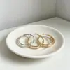 Brincos Argola Lisos Autênticos de Prata de Alto Padrão com Camada Dupla, Únicos e Exagerados, Fazem o Rosto Parecer Menor, Luxo Leve, Nicho, Estilo de Alto Padrão para Mulheres