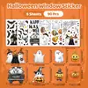 Pegatinas Estáticas de Dibujos Animados de Halloween al por Mayor Lindos Fantasmas Calabaza Murciélago Gato Negro Versión Q Pegatinas para Ventanas Pegatinas Decorativas de Vidrio de PVC