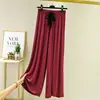 Conjunto de Calça Casual com Top de Modal para Casa Feminino Verão e Outono Solto Fino Tamanho Grande Pijama Pijama Roupa de Fora