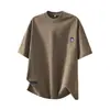 Nueva Camiseta de Manga Corta Pesada para Hombre Verano 2026, Estampado de Marca Retro de Moda, Corte Holgado, Talla Grande, Top de Moda Americana