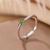 Yilu Silver S925 Sterling Silver Hotan Jasper Simples Elegante Anel de Contas Redondas Pequeno Fresco de Alta Qualidade Luz Luxo Anel de Boca Viva