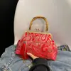Bolso de Mano Cruzado al Hombro Estilo Chino Bolso Bordado con Perlas Bolso Nuevo Estilo Chino Bolso de Cena Retro Bolso de Mano Bolso de Mujer