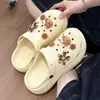 Nuevas Sandalias de Verano EVA de Suela Gruesa para Zapatos con Agujeros para Flores DIY Antideslizantes que Aumentan la Altura Versátiles Duraderas para el Hogar de Punta Cerrada para Mujer