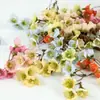 Cabezas de flores simuladas de cinco pétalos para manualidades DIY, decoraciones de flores coloridas, arreglos de pared de flores para bodas, accesorios de flores artificiales al por mayor