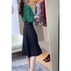 22807 Da Ai Mei Yuan 2025 Principios de Otoño Nueva Blusa de Cuello Redondo de Manga Media Falda de Cintura Alta Moda Adelgazante Ropa para Mujer