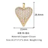 Estilo Nuevo Europeo y Americano Chapado en Cobre con Oro de 14K Zirconia Microincrustada Forma de Corazón Colgante Sencillo Accesorios para Joyería de Collares y Pulseras DIY