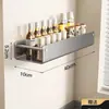 Prateleira de temperos de parede para cozinha cor branco leitoso, prateleira de armazenamento sem furos, prateleira de armazenamento multifuncional para casa