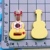 Flor de amor brilhante grande música de guitarra adesivo de geladeira grampo de cabelo corda de cabelo DIY cola creme resina acessórios patch