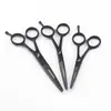 Tijeras de Peluquería Negras de 4 pulgadas, 5 pulgadas, 5.5 pulgadas, Tijeras para Cortar el Cabello, Tijeras Planas, Tijeras para Flecos, Tijeras Pequeñas