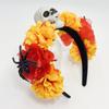 Nueva diadema europea y americana de Halloween, flor artificial, hebilla de cabeza de calavera, vestido de baile de máscaras, tocado, fabricantes, venta al por mayor