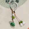 Chaveiro de Cogumelo Colorido Jingdezhen Estilo Étnico Cerâmica Pendurador de Bolsa Fofo Acessórios de Barraca de Feira Noturna Literária Venda por Atacado