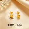 Brincos de imitação de ouro para mulheres não desbotam por muito tempo rose fresh nicho high-end liga de areia acessórios de orelha de ouro