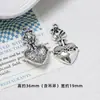 Gótico Retrô Coração Irregular Cruz Prata Antiga Coleção Pingente DIY Pulseira Feita à Mão Colar Pingente Acessórios Material