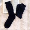 Calcetines de Color Sólido de Madera Oreja de Visón Terciopelo para Mujer Calcetines de Tubo Medio Calcetines Gruesos Suaves Cera Pila Resistentes al Frío Peludos Todo Fósforo Calcetines