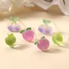Pendientes Simulados Serie Frutas Dulces Verano 2025 Populares Melocotón y Mangostán Pendientes Pequeños para Mujer Pendientes Pequeños Frescos