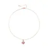 Popular Cadena para Clavícula Rosa de Flor de Cuatro Hojas Estilo Hada de Gama Alta Lujo Ligero Versátil Moda Personalidad Collar para Mujeres