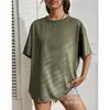 Camiseta de Algodón Puro Manga Corta Cuello Redondo Color Sólido Camiseta Lisa para Hombres y Mujeres, Top Casual Estilo Pareja, Especial Transfronterizo de Exportación