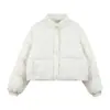 Chaqueta acolchada de estilo coreano para mujer petite, nueva para el invierno 2026, con cuello alto, abrigo corto moderno y a la moda para mujer