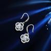 Aretes de Trébol de Cuatro Hojas de Plata Esterlina S925 Chapados en Platino Color D Moissanita de Un Quilate en Forma de Lágrima de Longitud Media para Mujer al Mayoreo