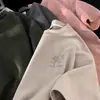 Camiseta de Suede Manga Corta para Pareja para Mujer 2025 Verano Delgada Nicho Retro Americano Carta Rosa Media Manga Moderna