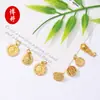 Antiguo Chapado en Oro Microincrustado Zirconio Amarillo Dios de la Riqueza Espaciador Cuentas Colgantes Accesorios Plata Chapado en Oro Dorado Antiguo DIY Colgante Adorno