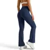 Calças Boca de Sino Juyitang de Pernas Largas, Cintura Alta, Levanta Bumbum, Aperta Barriga, Alta Elasticidade, Sem Costura Emagrecedoras para Yoga